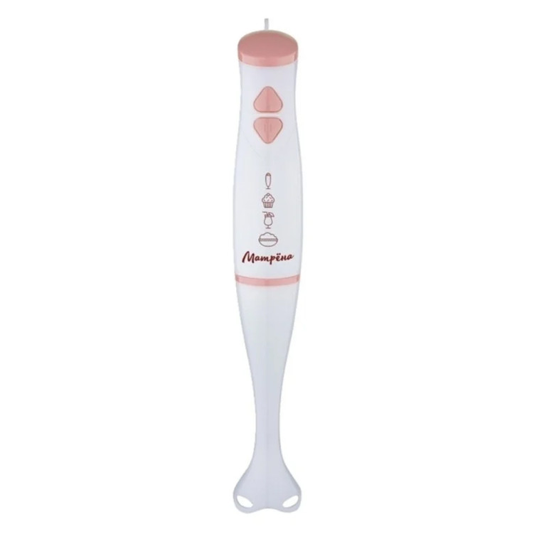 Фото Блендерный набор  350 Вт погружная пласт чаша пласт 0,5 л 2 скор бело-роз МА-052 Матрена