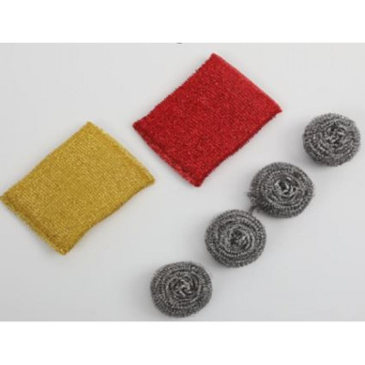 Губка поролоновая 2 шт для посуды + 4 металич Губка поролоновая 2 шт для посуды + 4 металич