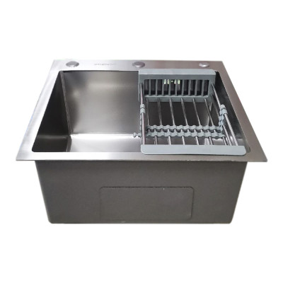 Мойка кухонная DIKALAN нерж. сталь SUS-304 стальной матовый 50*50*22 сифон (3) KN505005