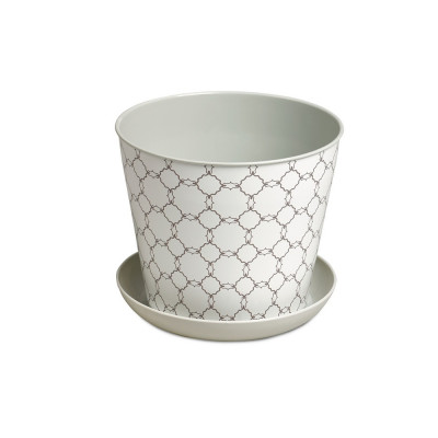 Кашпо пластиковое  1,2 л поддон светло-серый Этника Violet