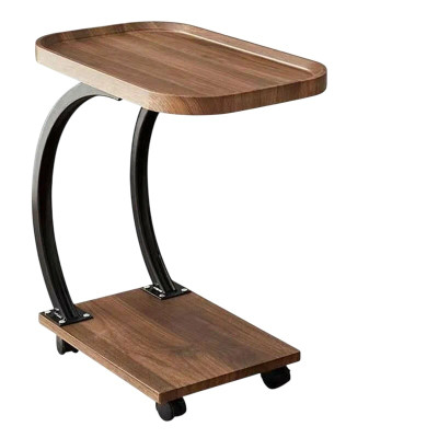 Стол МДФ журнальный 34*52*58 см 2-х ярусный рама металл черный на колесиках антик Baizheng Стол МДФ журнальный 34*52*58 см 2-х ярусный рама металл черный на колесиках антик Baizheng