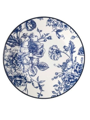 Тарелка фарфоровая десертная  20 см Blue posy Коралл