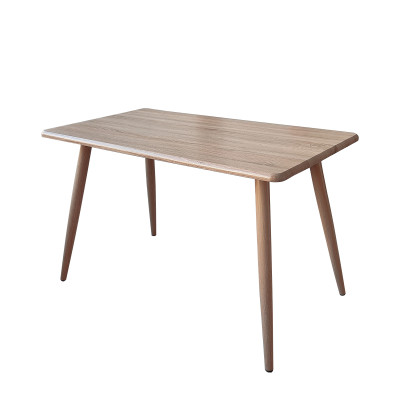 Стол ЛДСП кухонный 120*70 см каркас металл черные ноги скругленне края 2 части Baizheng