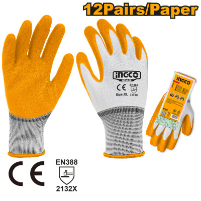 Перчатки латексные XL INGCO HGVL06 Перчатки латексные XL INGCO HGVL06