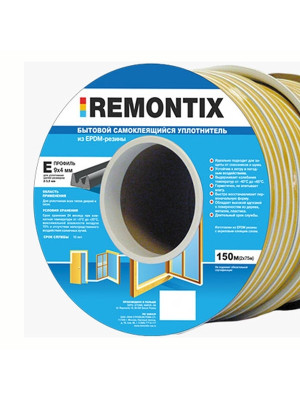 Уплотнитель E профиль 9*4 Remontix белый 150 метров