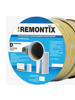 Уплотнитель D-профиль 10*12 Remontix белый 50 метров