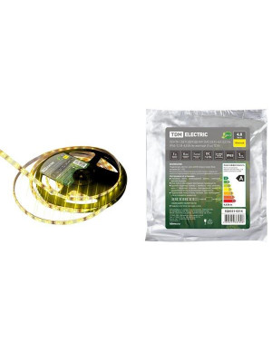 Лента светодиодная SMD2835-60 LED/м-IP65-12 В-4,8 Вт/м-желтый (упак/5  м) TDM