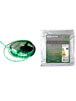 Лента светодиодная SMD2835-60 LED/м-IP65-12 В-4,8 Вт/м-зелёный (упак/5 м) TDM