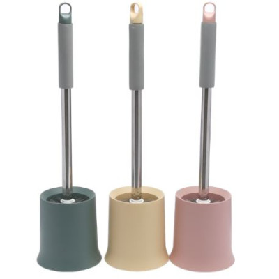 Ерш пластиковый для туалета с подставкой 130*130*510 мм металл ручка в ассортименте Baizheng