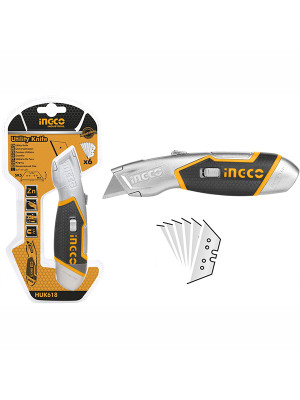 Нож универсальный 19мм INGCO HUK618 INDUSTRIAL