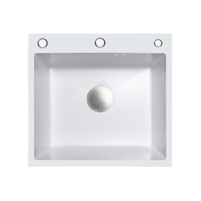 Мойка кухонная DIKALAN нерж. сталь SUS-304 белый 50*50*22 сифон (3) KN505003