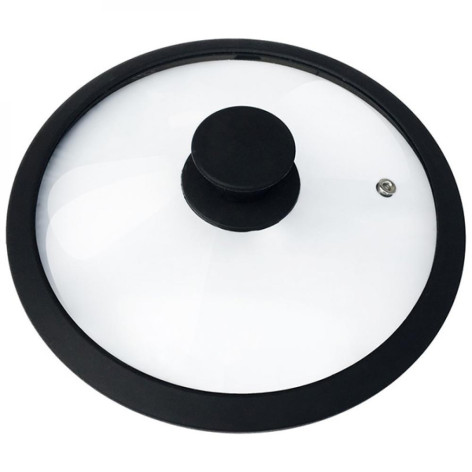 Крышка стеклянная 22 см силикон обод черный CAPPELLO Mallony