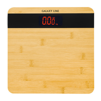 Весы напольные электронные бамбуковые 180 кг дисплей термометр Структура дерева Galaxy