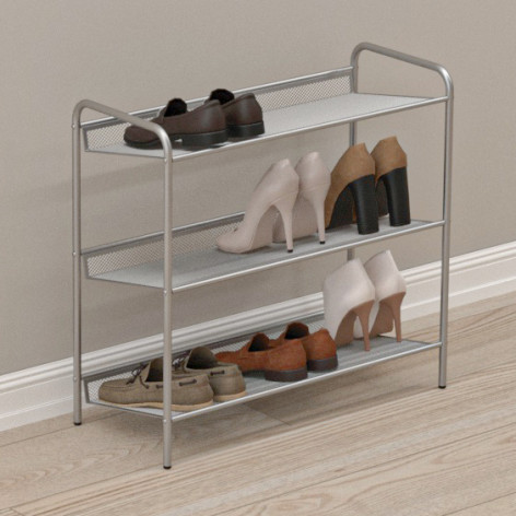 Подставка металлическая для обуви 3-х ярусная 64,5*27*60 см графит Женева 23 ЗМИ