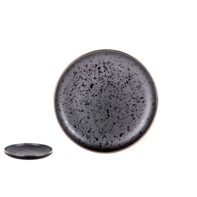 Тарелка керамическая обеденная 26 см Elite black Коралл