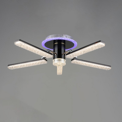 Люстра светодиодная 5 плафонов 80*19 см 110Вт 13750 LM 30 м2 4 цв пульт прогр черный Baizheng Люстра светодиодная 5 плафонов 80*19 см 110Вт 13750 LM 30 м2 4 цв пульт прогр черный Baizheng