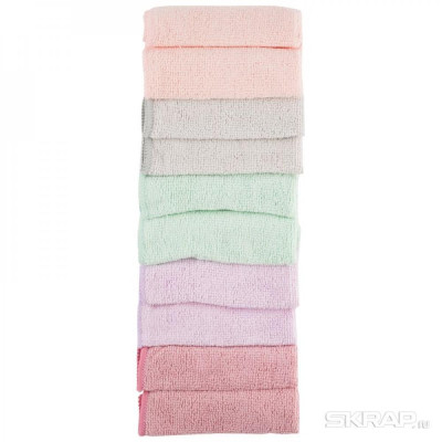 Набор салфеток из микрофибры 10 шт 25*25 см MFS-05/10 Рыжий кот