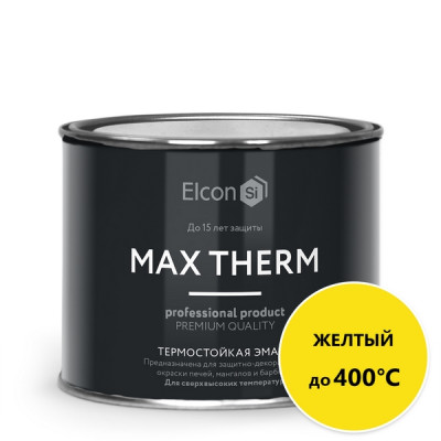 Эмаль термостойкая 400°C Elcon желтая 0,4кг