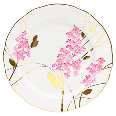 Тарелка фарфоровая обеденная 24 см Розовая ветка Дулево