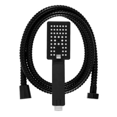 Набор для душа шланг+лейка+держатель 2-режима d66mm черный ВОДОРА Н-ЛШД 293-14 Набор для душа шланг+лейка+держатель 2-режима d66mm черный ВОДОРА Н-ЛШД 293-14