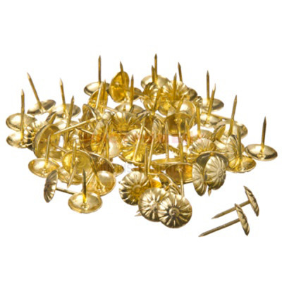Гвозди декаротивные 15мм металические золото 