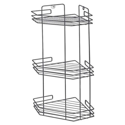 Полка угловая 3-ярусная Рыжий кот 20,5*20,5*52см (термопластичное покрытие) графит