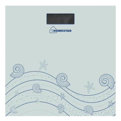 Весы напольные электронные стекло 180 кг 26*26 см LСD дисплей Морские HS-6001B HomeStar