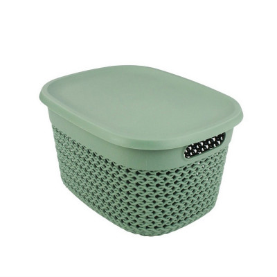 Корзина пластиковая 270*210*155 мм с крышкой в ассортименте HL-1291 Baizheng