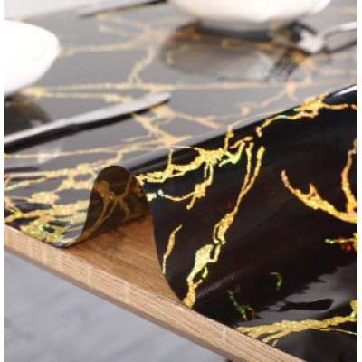 Клеенка силиконовая 1,0*20 м 0,6 мм мрамор золото на черном LS8191B-100CM Baizheng Клеенка силиконовая 1,0*20 м 0,6 мм мрамор золото на черном LS8191B-100CM Baizheng