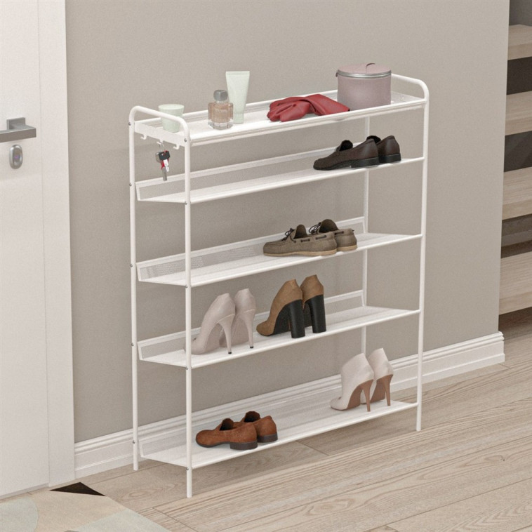 Подставка металлическая для обуви 5-ти ярусная 87*27*106 см белый Женева 35 ЗМИ
