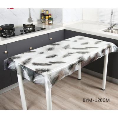 Клеенка силиконовая 1,2*20 м 0,6 мм серо-белые перья на перламутрово-белом Baizheng Клеенка силиконовая 1,2*20 м 0,6 мм серо-белые перья на перламутрово-белом Baizheng