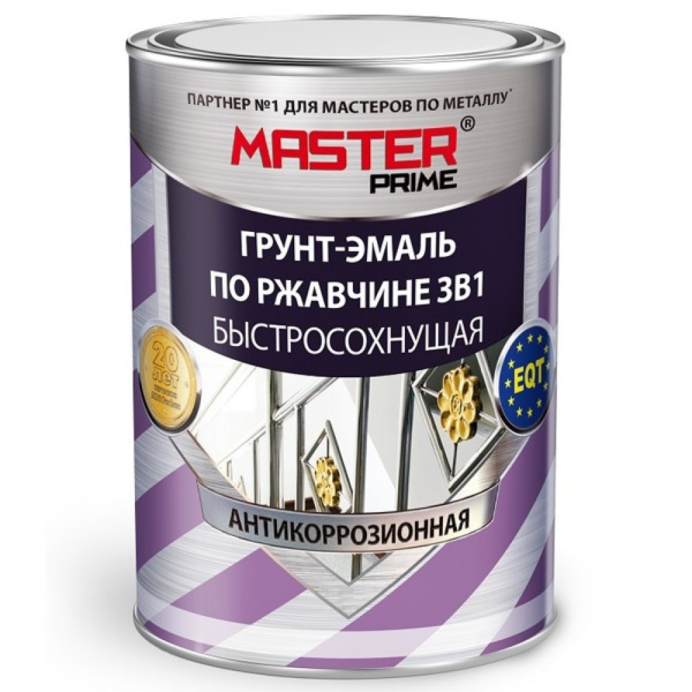 Грунт-эмаль по ржавчине 3в1 алкидная FARBITEX PROFI MASTER шоколадная быстросохнущая 0,9л