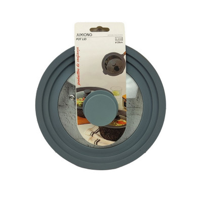Крышка стеклянная 17,5 см 20 см 21,5 см силикон обод микс Baizheng