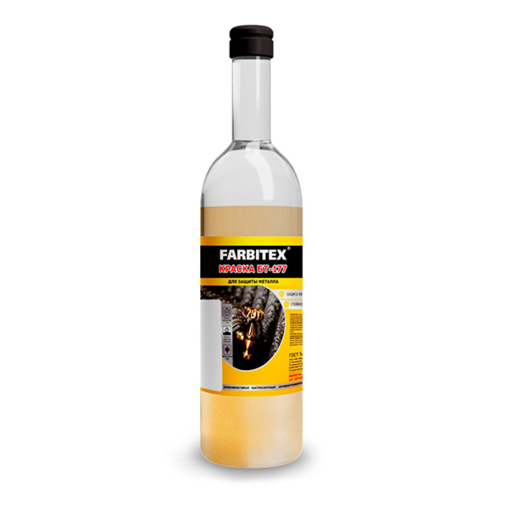 Краска БТ-177 Cеребрянка 0,5л (12) FARBITEX