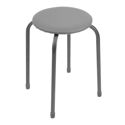 Табурет металлический 300*450*450 мм с мягким сиденьем серый Nika Табурет металлический 300*450*450 мм с мягким сиденьем серый Nika