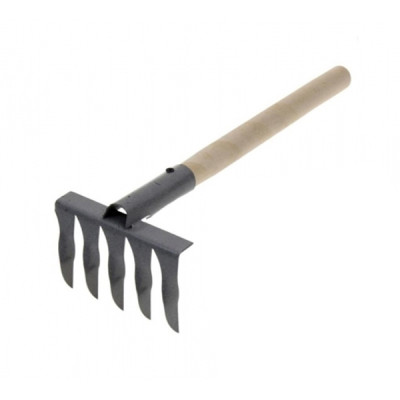 Грабли витые  5 зубцов с метал черенком и платик ручка