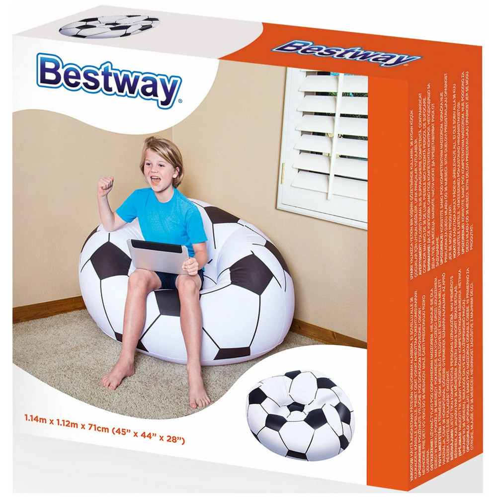 Кресло надувное 114*112*71 см до 75 кг Футбольный мяч BestWay