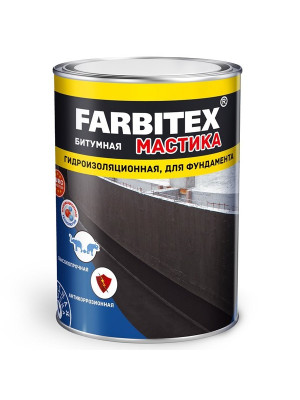 Мастика для гидроизоляции FARBITEX битумная 4кг Мастика для гидроизоляции FARBITEX битумная 4кг
