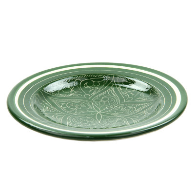 Тарелка керамическая десертная 17 см зеленый Риштан Тарелка керамическая десертная 17 см зеленый Риштан