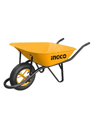 Тачка строительная INGCO 1 кол. 130л (65л), 130кг 4.00-8/пневмо,.корыто 1мм. HHWB64010