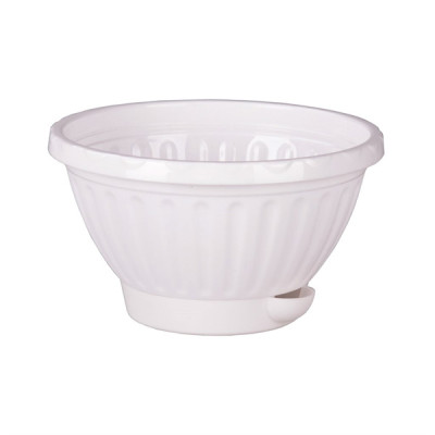 Кашпо пластиковое 1,5 л поддон белый Мирабель Альтернатива