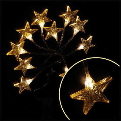 Гирлянда светодиодная  1,75 м 10 led 2*AA Звезды Волшебная страна
