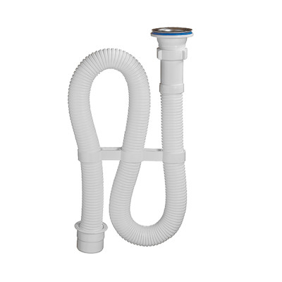 Сифон для мойки и умывальника 1 1/2х40 гофрированный белый L 1500 мм (перех. на 50 мм) ОРИО Сифон для мойки и умывальника 1 1/2х40 гофрированный белый L 1500 мм (перех. на 50 мм) ОРИО