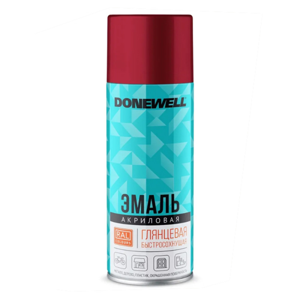 Эмаль аэроз. акриловая вишневая глянцевая RAL3011 520мл Donewell DW-A3011