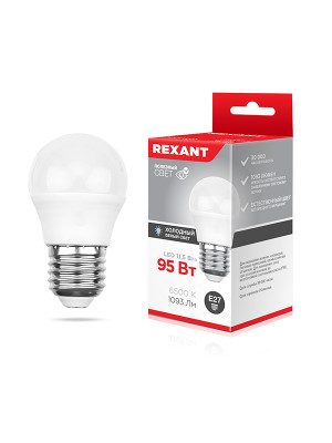 Лампа светодиодная E27 11,5 Вт 6500 K шарик 1093 лм Rexant