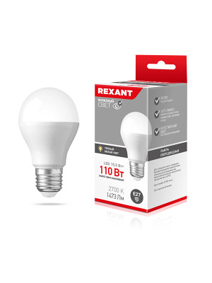 Лампа светодиодная E27 15,5 Вт 2700 K A60 груша 1473 лм Rexant