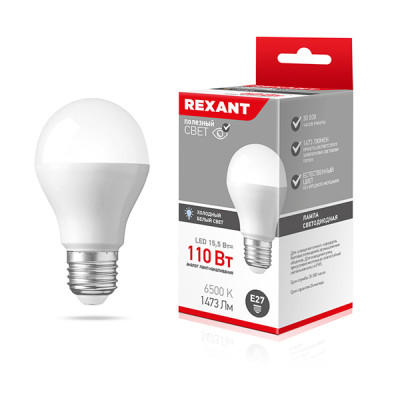 Лампа светодиодная E27 15,5 Вт 6500 K A60 груша 1473 лм Rexant