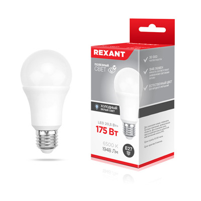 Лампа светодиодная E27 20,5 Вт 6500 K A60 груша 1948 лм Rexant