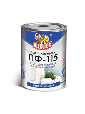 Эмаль алкидная ПФ-115 OLECOLOR черная матовая 0,8 кг