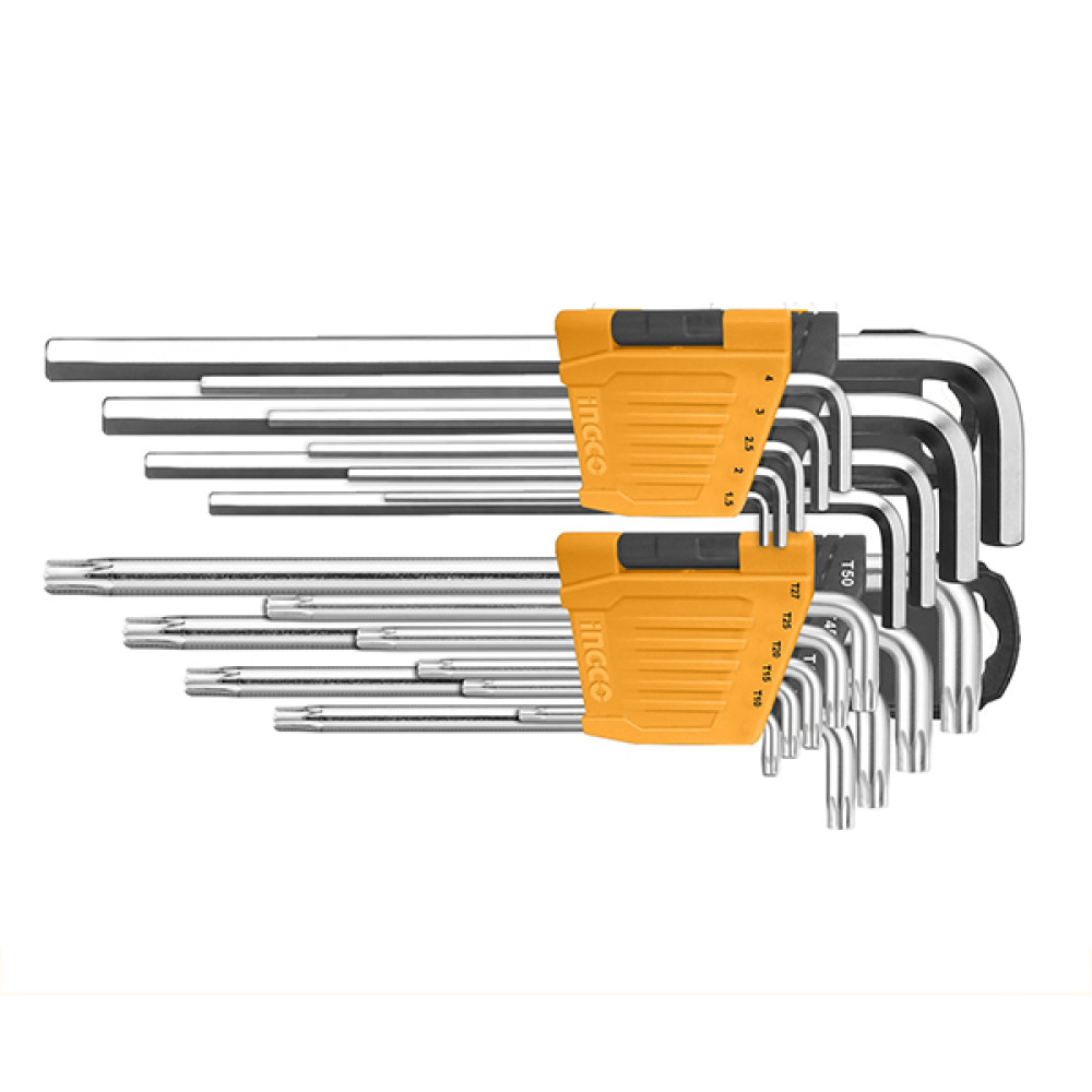 Набор ключей 18 шт HEX 1,5-10мм, TORX Т10-Т50 INGCO HHKSET0181 INDUSTRIAL